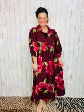 Sasha Burgundy & Floral Dress