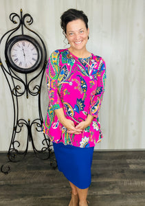 Marissa Pink Paisley Tunic