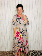 Michella High Low Dress-Mauve Floral