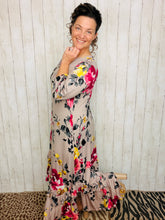 Michella High Low Dress-Mauve Floral