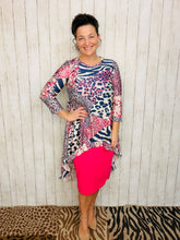 Dramatic High-Low Tunic -Mixed Animal Prints