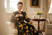 Natasha Smocked Waist Dress- Black Floral