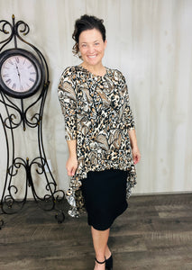 Dramatic High-Low Tunic -Animal Print