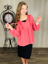 Marsala Swiss Dot Ruffle Top