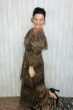 Animal Print & Sequins Belted Dress