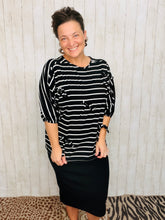 Marissa Ribbed Top- Black & Bows