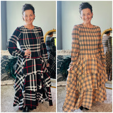 Georgia Plaid Dress- Tan or Red Plaid