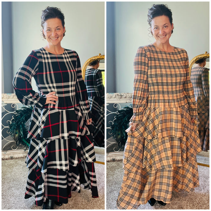 Georgia Plaid Dress- Tan or Red Plaid