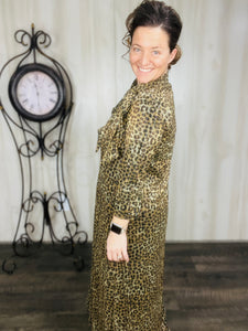 Leopard & Sequin Overlay Dress