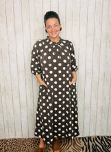 Power On The Day Dress- Brown Polkadot