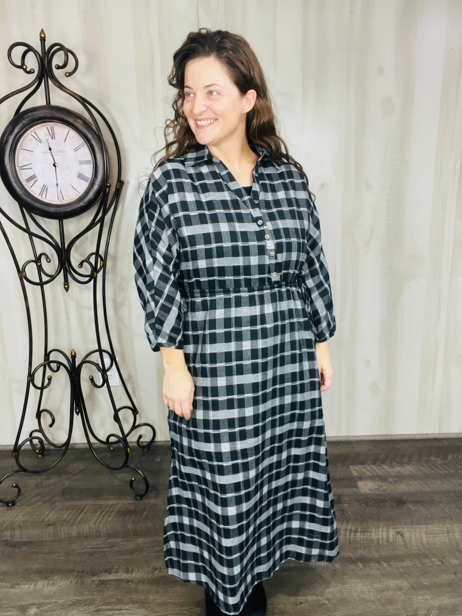Black & White Plaid Dress Small Black & White Plaid Dress Small