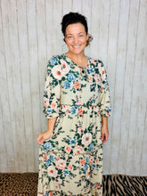 Clarissa Taupe & Roses Dress