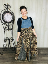 Leopard & Animal Print Mixed Overall/Jumper Dress