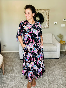 Regina Black & Paisley Dress