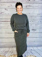 Candice Ribbed Skirt- Charcoal
