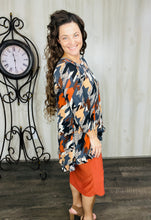 Samantha Ruffle High Low Tunic- Houndstooth of Color