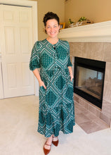Missy Hunter Green Print Dress