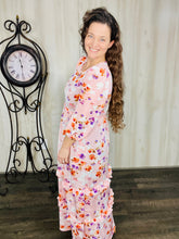 Sicily Spring Style Dress- Peach Floral