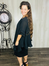 Stacy Woven Solid Blouse-Navy & Black