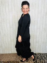 Misty Ruffle Tiered Dress-Black