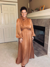 Stunning In Shimmer Dress- Copper