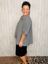 Rylee Black & White Striped Top
