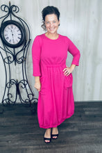 Take On The Day- Hot Pink Bubble Hem Dress