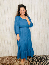 Mallory Denim Blue Textured Dress