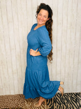 Mallory Denim Blue Textured Dress