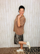 Missy Dark Leopard Swim/Active Skirt (Hidden Shorts) 22”