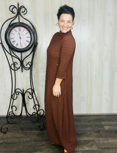 Jaqueline Vintage & Textured Dress- Chocolate Brown