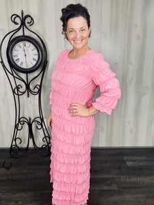 Classy & Ruffles Light Pink Dress