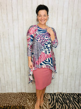 Dramatic High-Low Tunic -Mixed Animal Prints