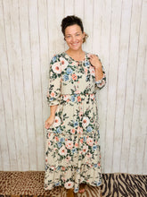 Clarissa Taupe & Roses Dress