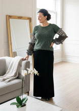 Isabella Ribbed Leopard & Olive Top