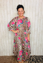 Power On The Day Dress-Leopard & Roses