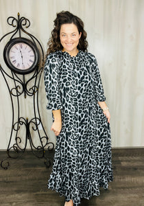 Style & Comfort Dress- Black Leopard