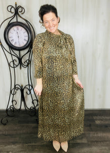 Leopard & Sequin Overlay Dress