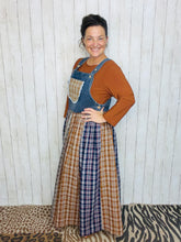 Patchwork Pinafore Plaid Overall/Jumper Dress