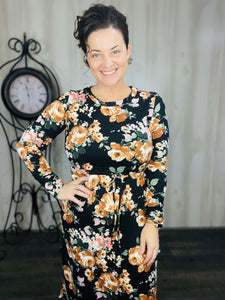 Jana Black Floral Dress