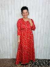 Tonya Marie Tiered Dress- Red & Floral