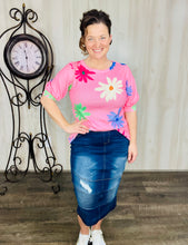 Pink Floral Textured Top