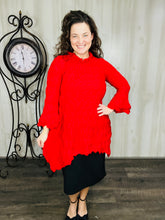 Regina Textured Tunic- Red