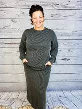 Candice Ribbed Skirt- Charcoal