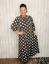 Power On The Day Dress- Brown Polkadot