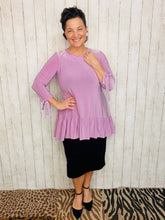 Jenny Ruffle High Low Tunic-Mauve/Lavender
