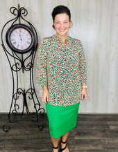 Valarie Green & Coral Top