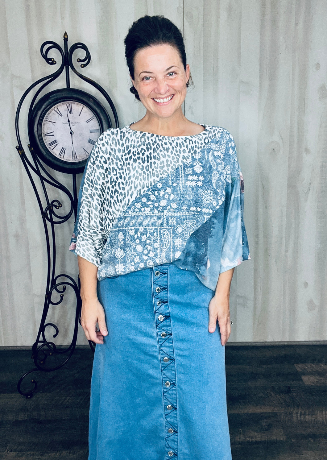 Kimberly Leopard & Paisley Top