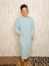 Comfy & Cute Blue Striped Dress