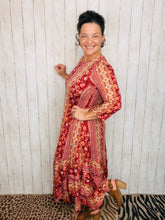 Burgundy Dream Ruffle Hem Dress
